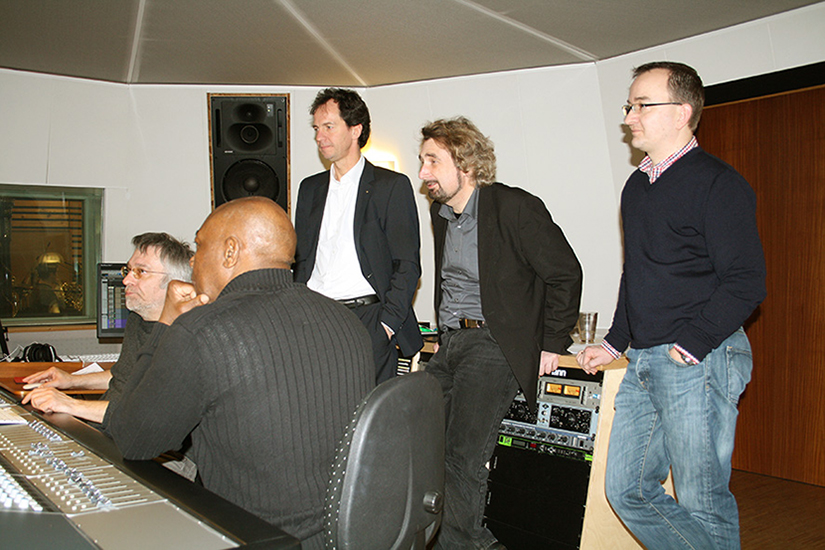 Roland Häring, John Davis, Lucius A. Hemmer, Heinz Walter Florin und Matthias Lange im Streetlife Studio (v.l.)